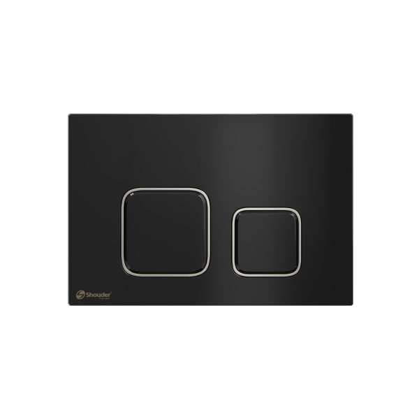 شودر کلید فلاش توکار مربع مشکی کروم (رن)